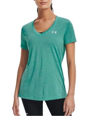 Under Armour Turquoise V Neck Tech Athletic T-Shirt